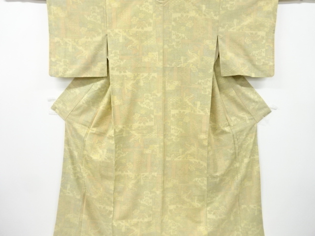 JAPANESE KIMONO / ANTIQUE KIMONO / SILK / TOKAMACHI TSUMUGI / WOVEN FLOWER